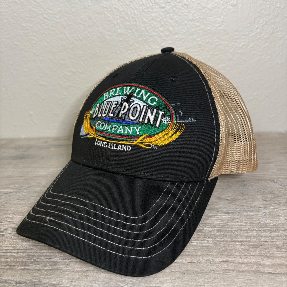 Blue Point Brewing Company Trucker Hat Black Tan Mesh Snapback Cap Style 5520